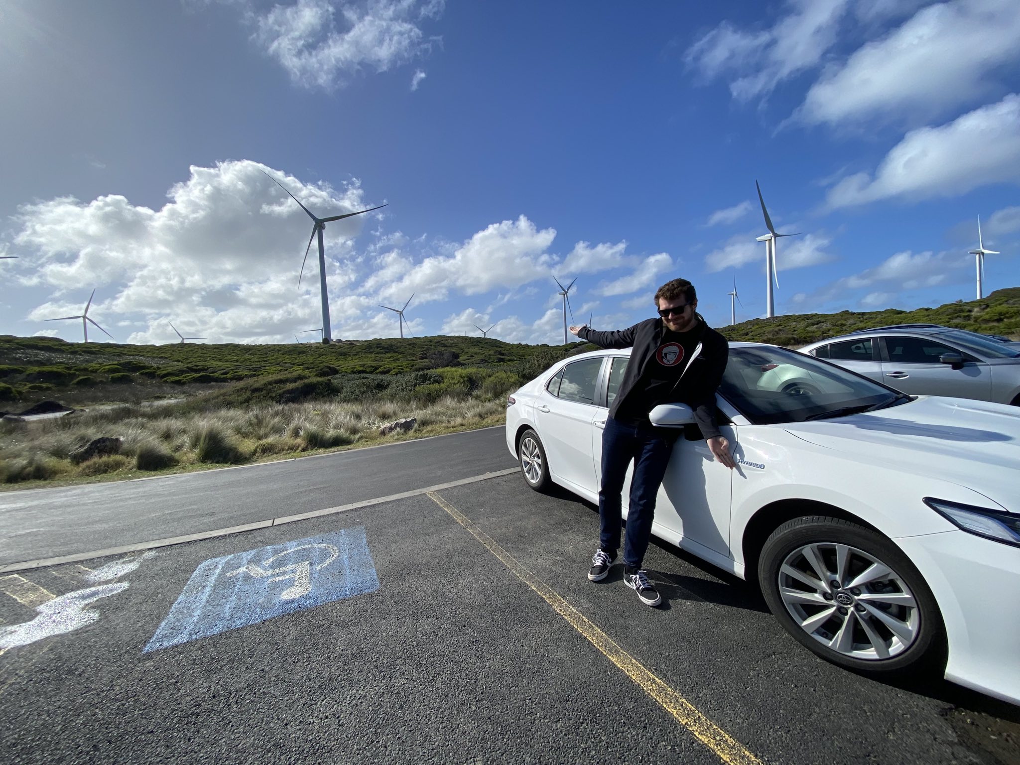 Driving my hybrid past a wind farm. This is the future the progressives want. 