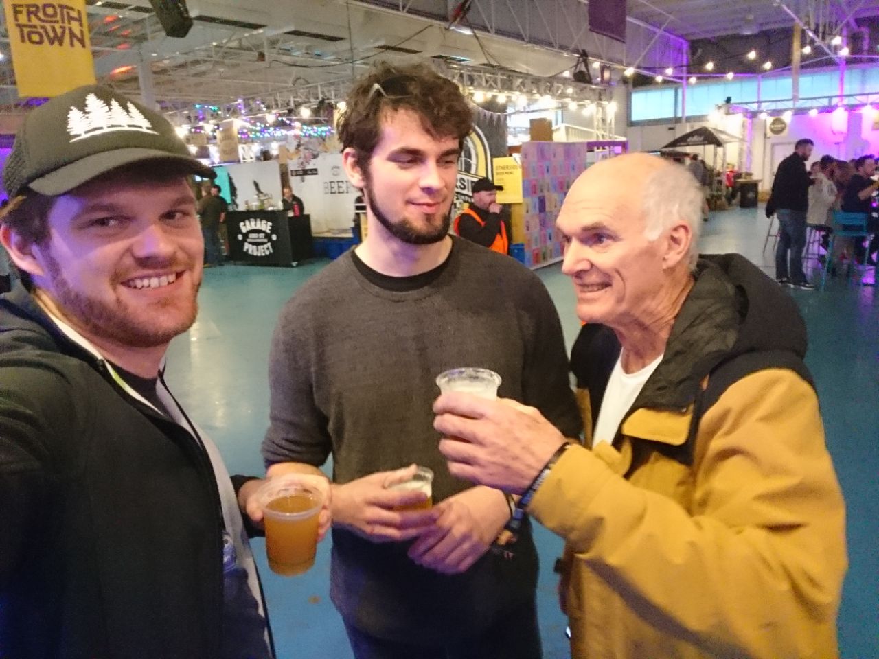 with my dad and brother at the craft beer festival